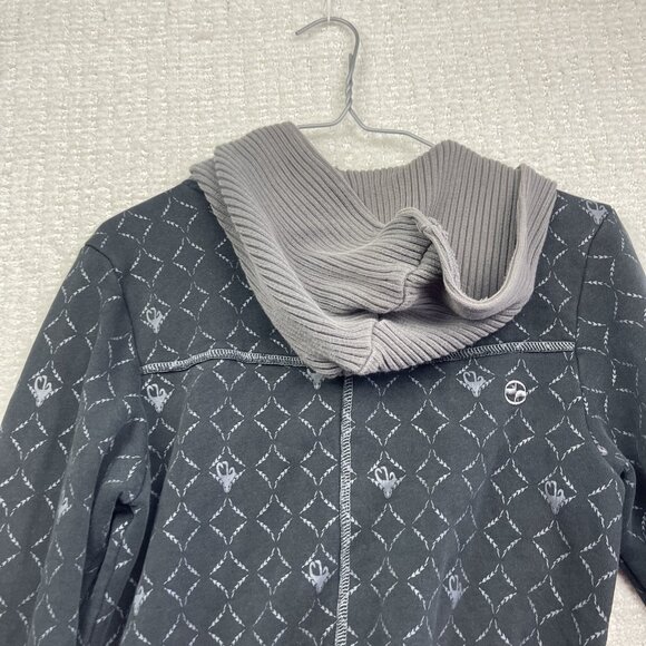 Vintage Split USA Hoodie Women S Black 90s Faded Skateboards Button Up Punk Emo - Picture 14 of 14